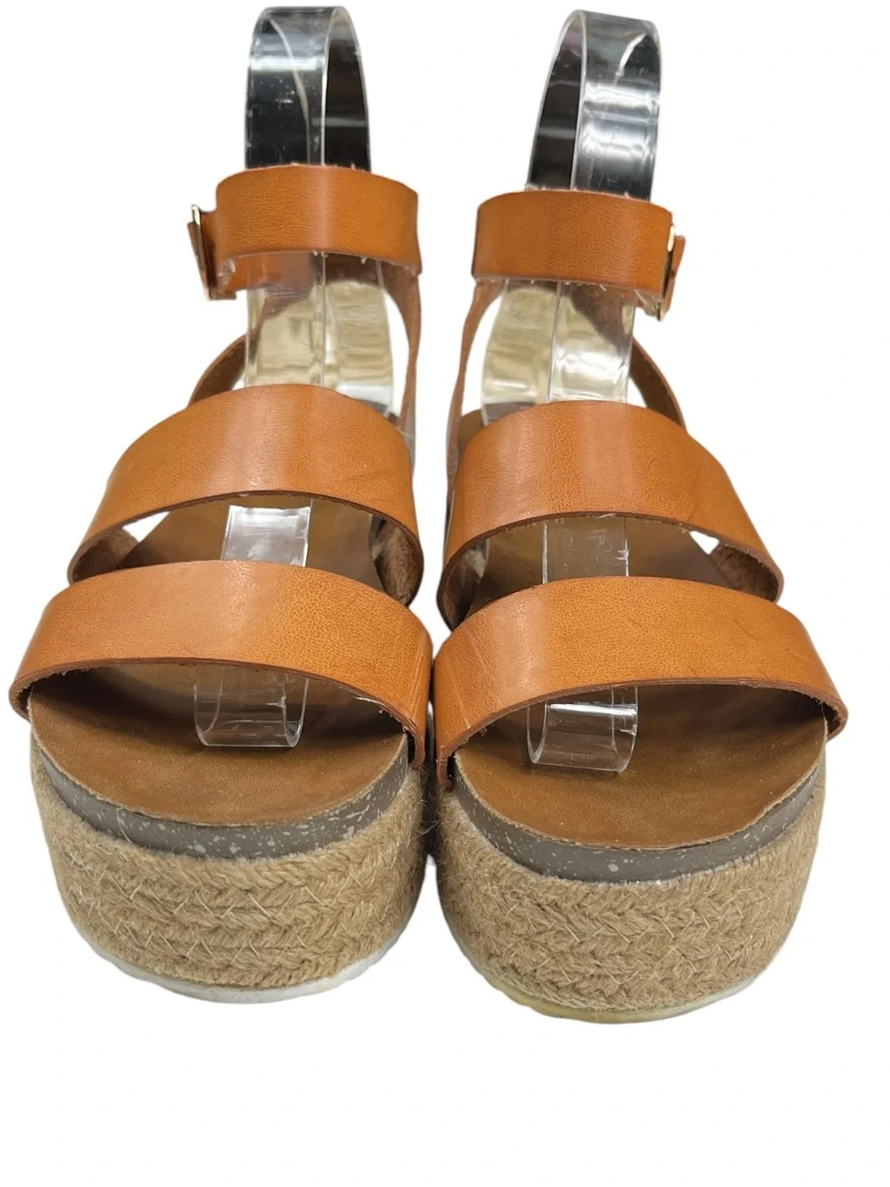 Patrizia by Spring Step Larissa-CA Espadrille Platform Sandals Size EU 37 Cognac
